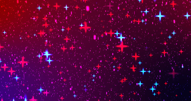 漂浮着闪亮的星星，闪烁着背景。颁奖典礼音乐会尘埃颗粒琥珀覆盖。迷人的模糊散景，神奇的星际尘埃在宇宙星系穿越宇宙的效果。星体。图片下载