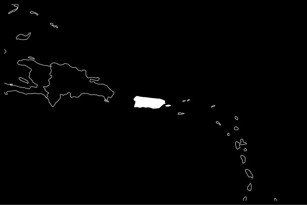 波多黎各地图南美洲黑色背景图片下载