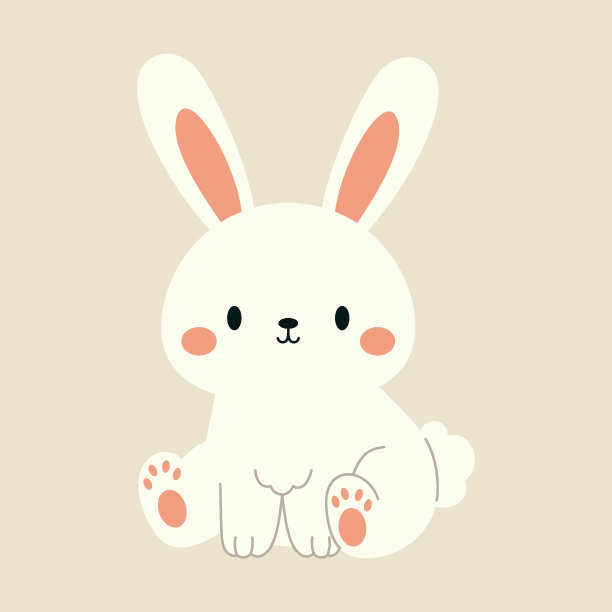可爱的波西米亚小复活节兔子。卡通异想天开的兔子人物的孩子卡，婴儿淋浴，邀请，海报。矢量股票插图图片下载