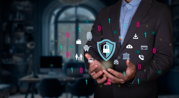 网络安全保护理念。商人保护他的家庭和公司图片下载