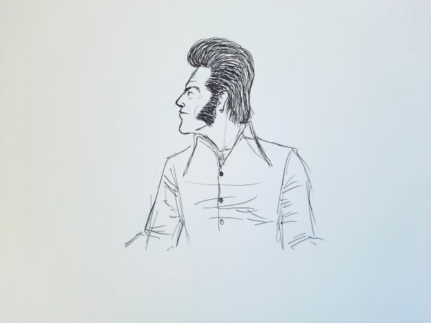 身穿70年代服装和发型的男人图片下载