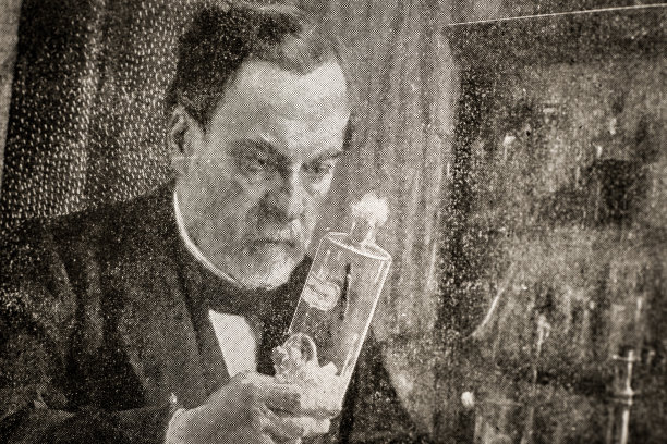 古董照片:路易斯·巴斯德在他的实验室里图片下载