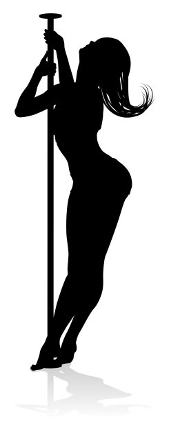 钢管舞女子剪影图片下载