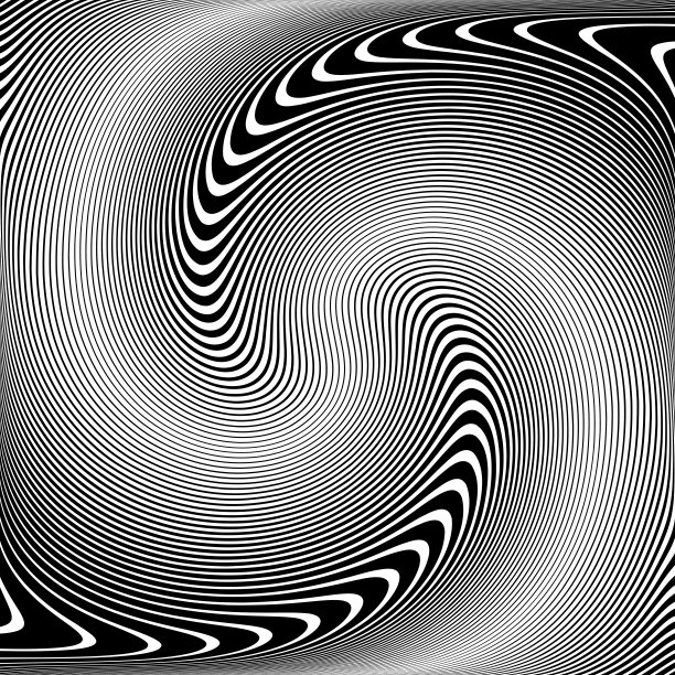 漩涡旋转运动欧普艺术设计。抽象纹理黑色和白色背景。图片下载