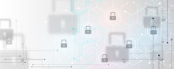 技术背景图像，数据锁定系统，网络保护，六角形电路板图片下载