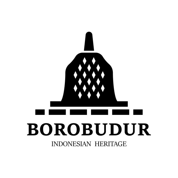 简单的婆罗浮屠寺庙矢量设计图片下载