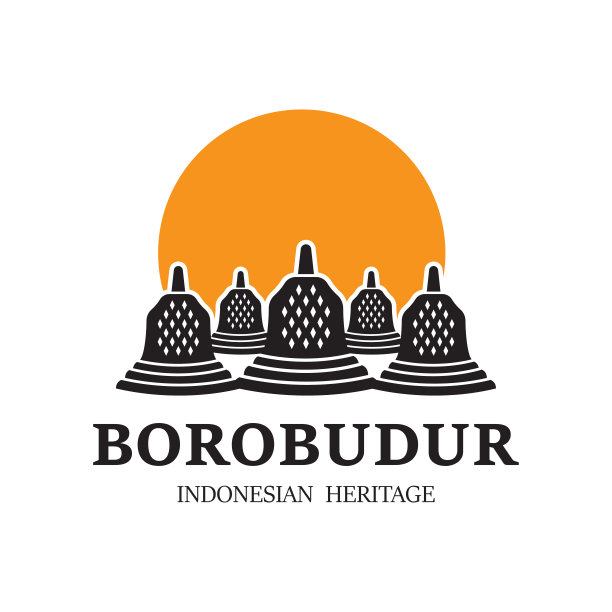 简单的婆罗浮屠寺庙矢量设计图片下载