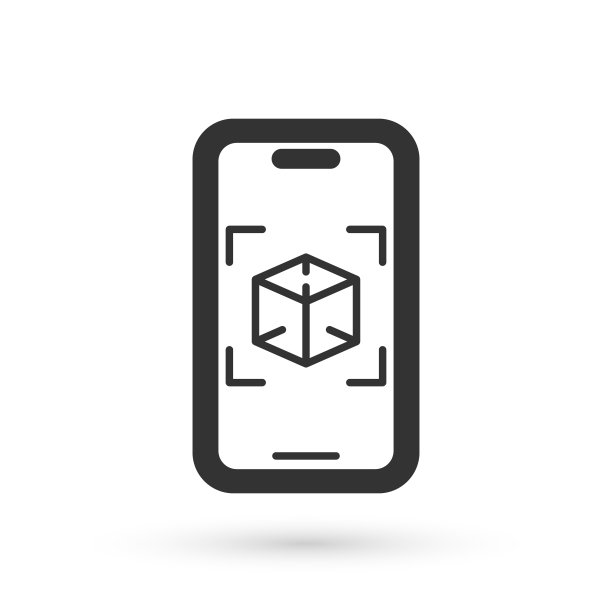 灰色3d建模图标隔离在白色背景。增强现实或虚拟现实。向量图片下载