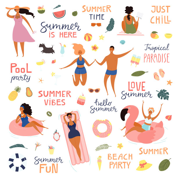 夏季人与元素设定图片下载