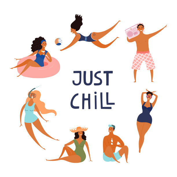 沙滩上的人图片下载