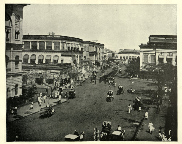 克莱夫街，印度加尔各答，古着照片，19世纪印度历史图片下载