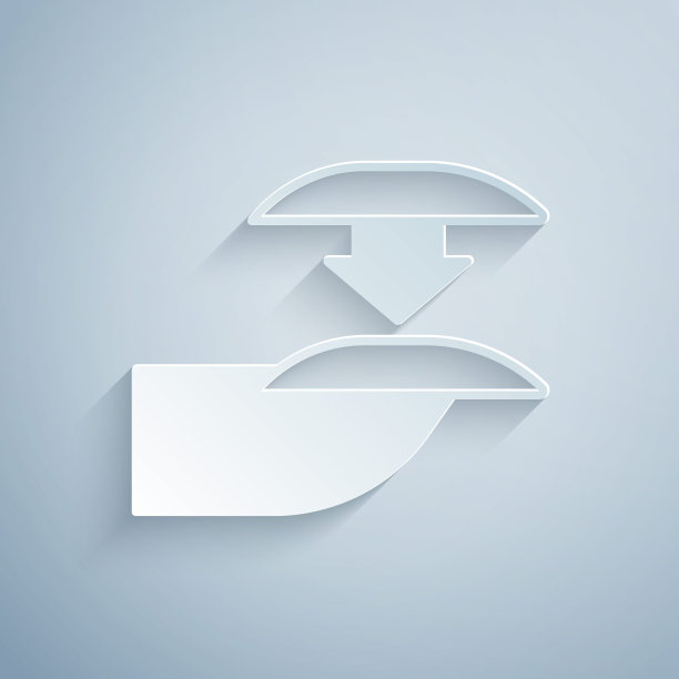 剪纸一套假指甲美甲图标隔离在灰色背景。用于指甲延伸的清漆调色板。人工指甲。纸艺风格。向量图片下载