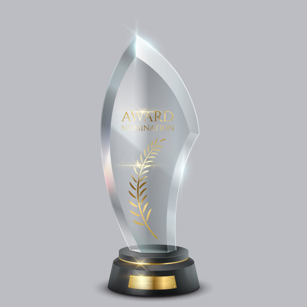 玻璃奖奖杯现实矢量插图上的光背景图片下载
