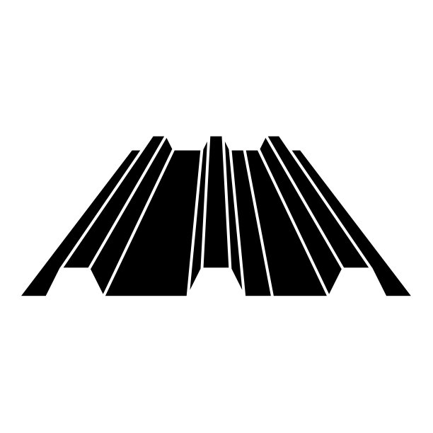 屋顶金属屋顶钢型材薄板屋顶概念罗纹波纹金属板壁瓦图标黑色矢量插图图像平面风格图片下载