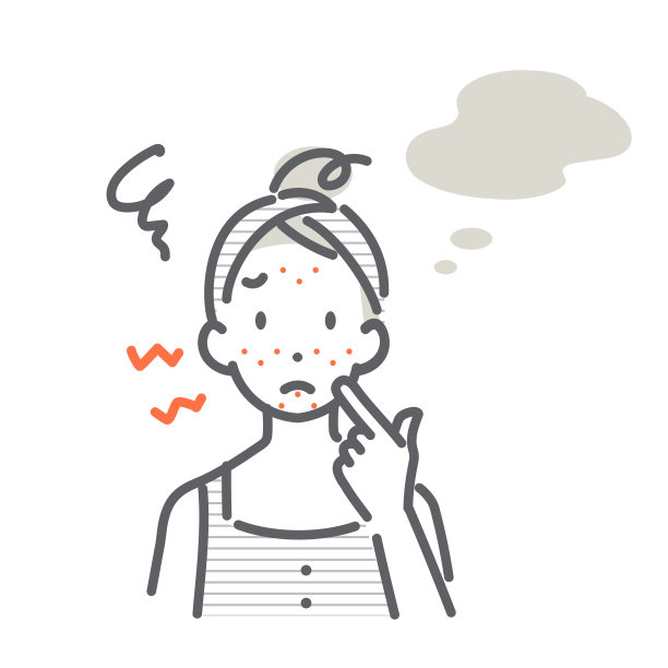 年轻女子，皮肤护理有问题图片下载