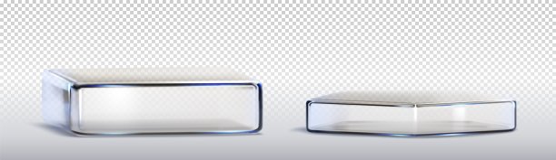 玻璃透明产品讲台。图片下载