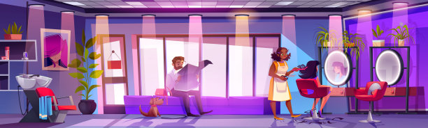 美发师在为女人做发型图片下载