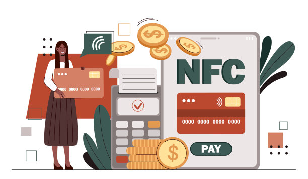 拥有nfc支付载体的女性图片下载