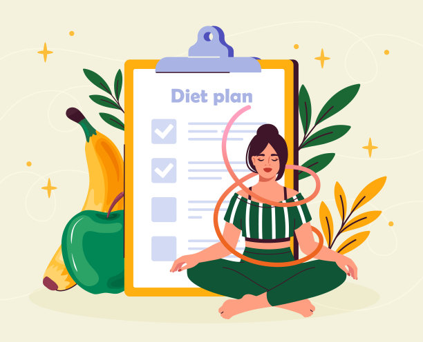 有饮食计划矢量的营养学家图片下载