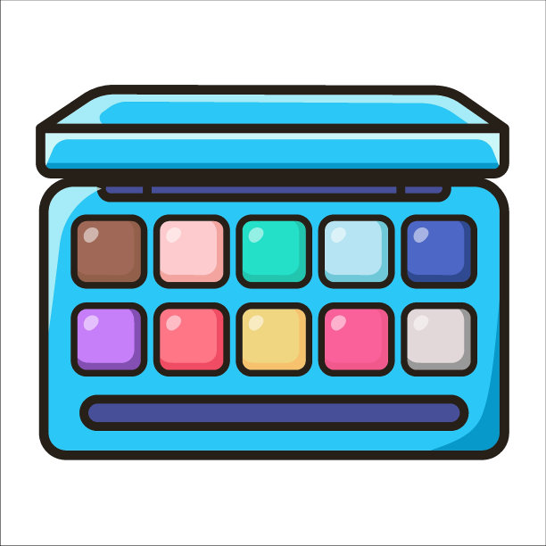 眼影调色板。装饰性化妆品。矢量插图在平面风格图片下载