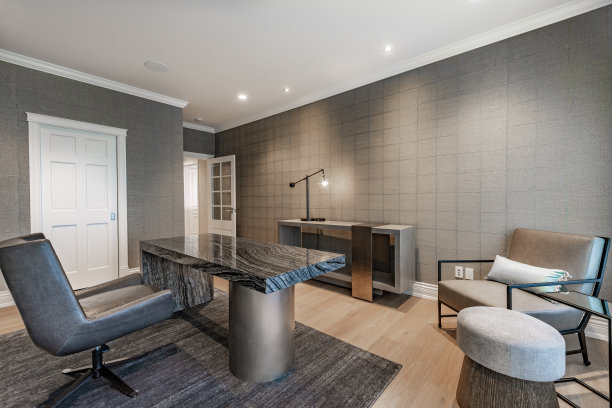 室内照片的豪华住宅家庭书房书房餐厅厨房客厅卧室浴室步入壁橱玻璃淋浴管家食品储藏室大钢琴台球桌和一个大壁炉。图片下载