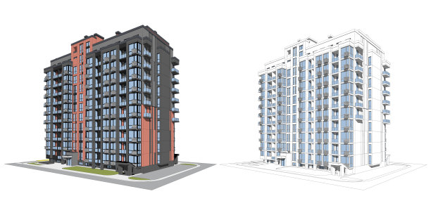 多层建筑的矢量建筑项目图片下载