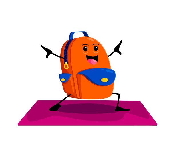 卡通书包人物介绍瑜伽健身运动图片下载