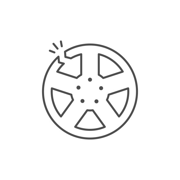 破碎的合金阀瓣线条图标图片下载