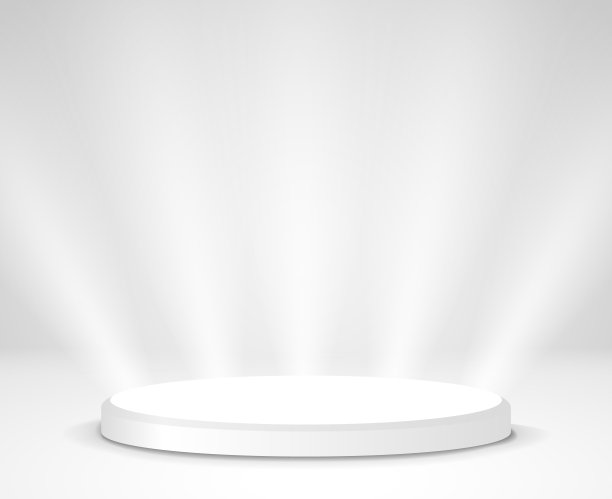 白色基座基座背景。白色舞台平台圆圈优雅矢量展图片下载