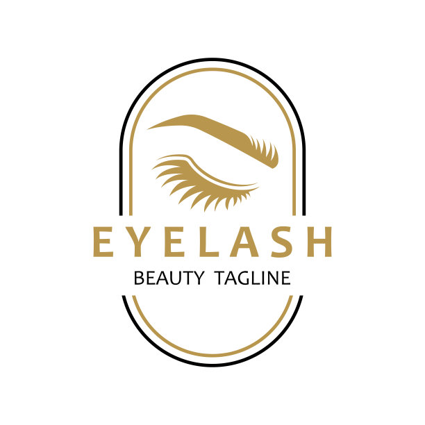 美丽而奢华的现代女性睫毛和眉毛标志。标志适用于商业、美容院、彩妆、睫毛店。图片下载