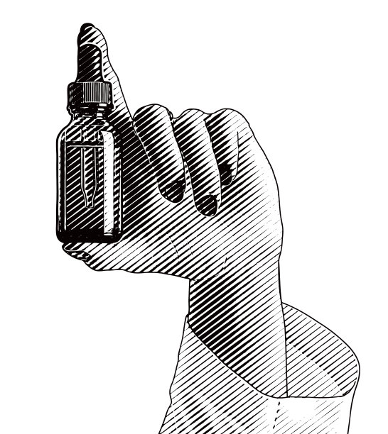 手持精油瓶和移液器图片下载