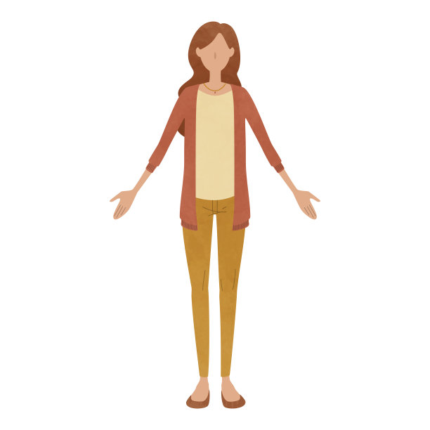 矢量插图的一个女人站着张开双臂拥抱。图片下载