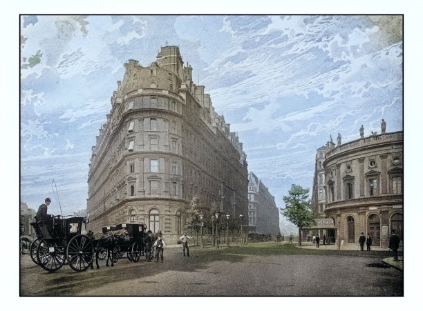 古董伦敦的照片:纽森伯兰大道图片下载