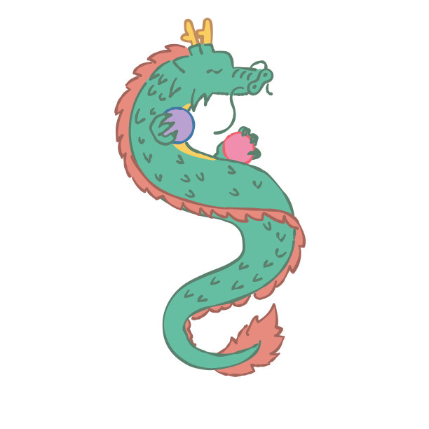 龙轮廓与宝石的剪贴画图片下载