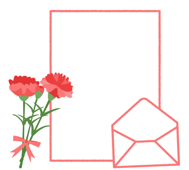 母亲节的红色康乃馨和信图片下载