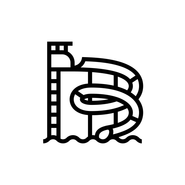 游乐园和水上公园线图标图片下载