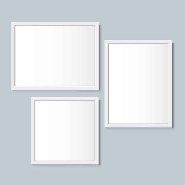现实的平面白色框架的绘画或照片。图片下载