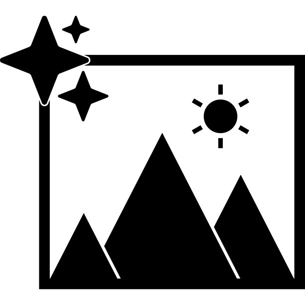 黑色生成ai图标在白色。图片下载