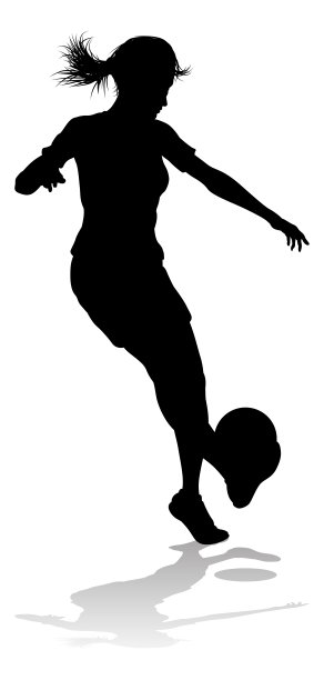 女足球运动员女剪影图片下载