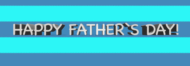 父亲节快乐蓝色背景短信。横幅图片下载