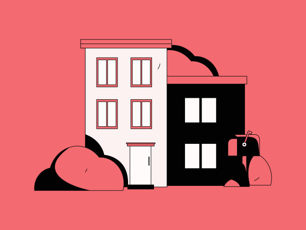 房屋建筑矢量概念操作手绘插图图片下载