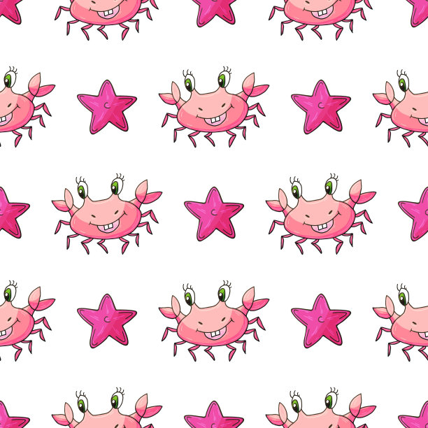 创意海洋无缝花纹。图案在手绘风格图片下载