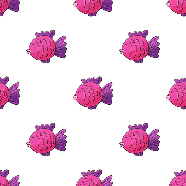 创意海洋无缝花纹。图案在手绘风格图片下载