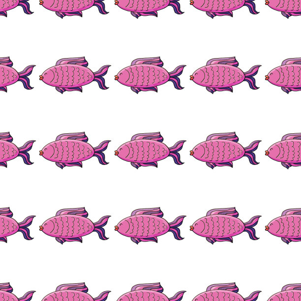 创意海洋无缝花纹。图案在手绘风格图片下载