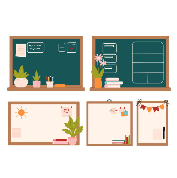 学校教室黑板、书本、鲜花。请注意板图片下载