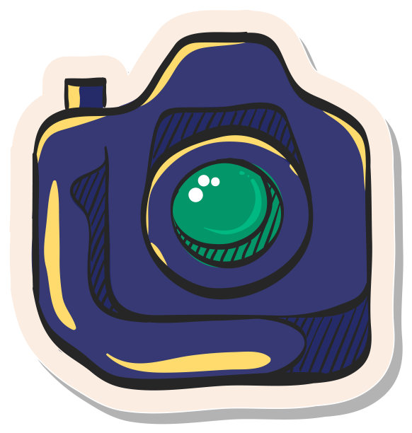 手绘贴纸风格图标相机图片下载