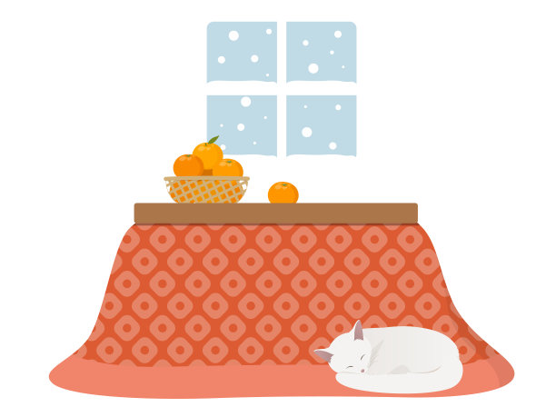 冬天的房间——小丸子、橘子和猫图片下载