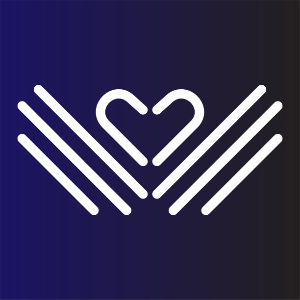 双天鹅爱心线轮廓符号设计矢量图片下载