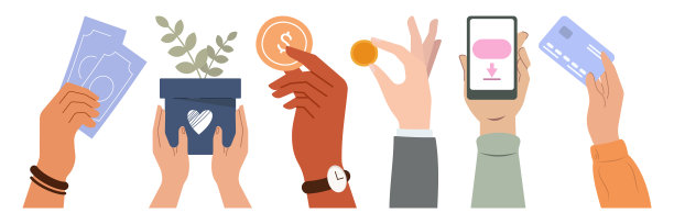 矢量插画概念分享爱，帮助他人，慈善支持全球社区集图片下载