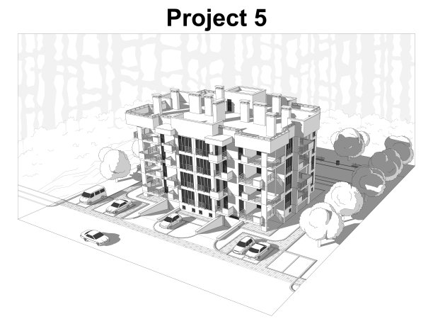矢量建筑项目的多层建筑，鸟瞰图图片下载